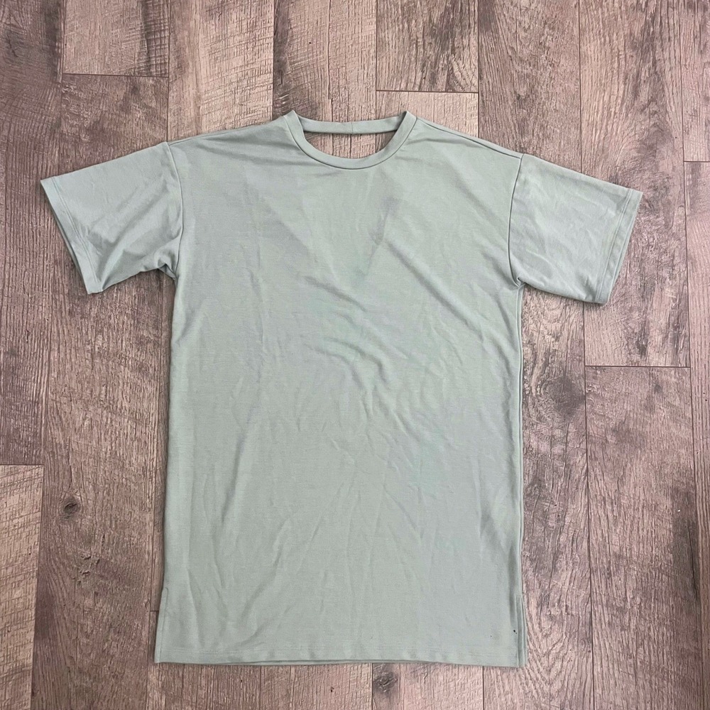Forever 21 Womens Sage Green Open Back Cutout Short Sleeve Top Size S